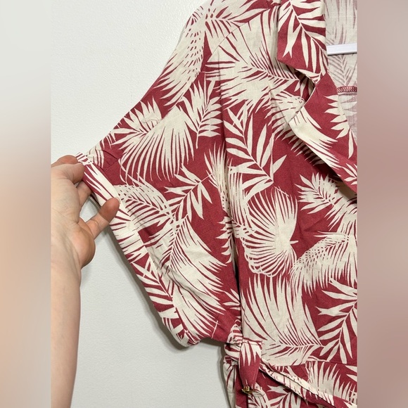 New! Torrid Shaded Palms Tropical Button Up Belted Dress - Picture 8 of 13